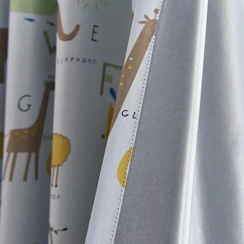 Vista 5 de GYROHOME Cortina de oscurecimiento de habitación con estampado de animales para niños y niños, con ojales, aislamiento térmico, ahorro de ruido, 2
