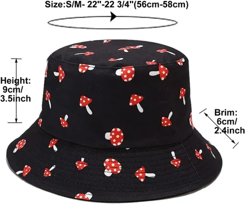 Vista 3 de Quanhaigou Sombrero de pescador para hombres y mujeres, sombreros de sol estampados reversibles, para pescador, para exteriores, verano, viajes