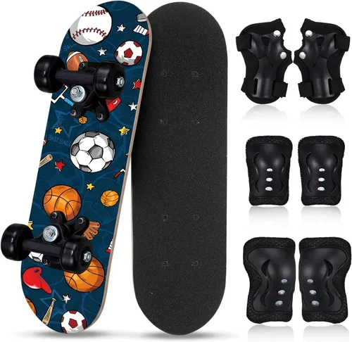 Vista 18 de Honoson Juego de 7 piezas de rodilleras, coderas y muñequeras para patinetas para principiantes y niños pequeños