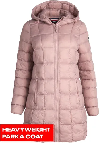 Vista 2 de Reebok Chaqueta de invierno para mujer, parka acolchada de longitud larga, abrigo pesado para mujer (S-XL)
