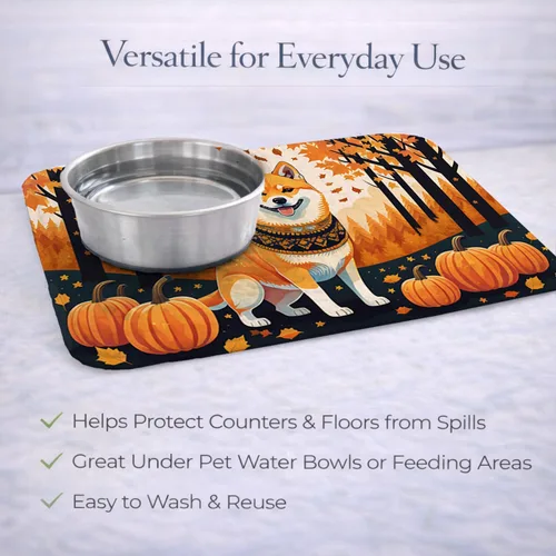 Vista 5 de Caroline's Treasures DAC1072DDM Shiba Inu - Tapete de secado de platos absorbente para encimera de cocina, tapete escurridor de platos