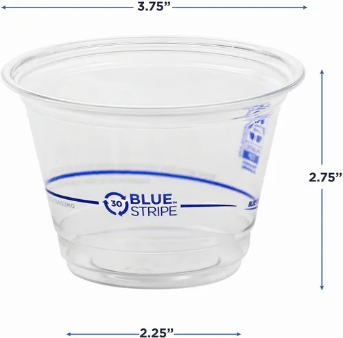 Vista 3 de Eco-Products BlueStripe - Vasos fríos reciclados, desechables, 9 onzas