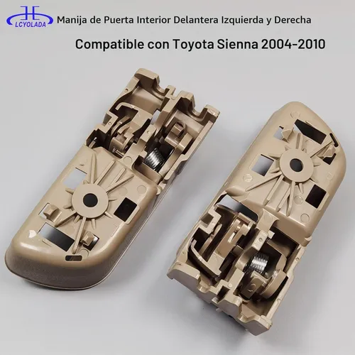 Vista 2 de 2 piezas de manijas interiores para puertas para Toyota Sienna 2004-2010, delantera izquierda y derecha, reemplaza 69206-AE010-E1, 69205-AE010, beige