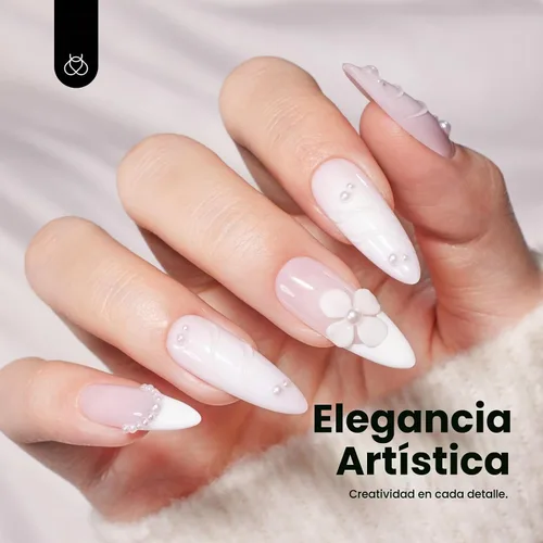 Vista 6 de Beetles - Esmalte de gel blanco, 0.5 onzas líquidas, tamaño completo, sin A - Creme White Hema Free white Rhythm