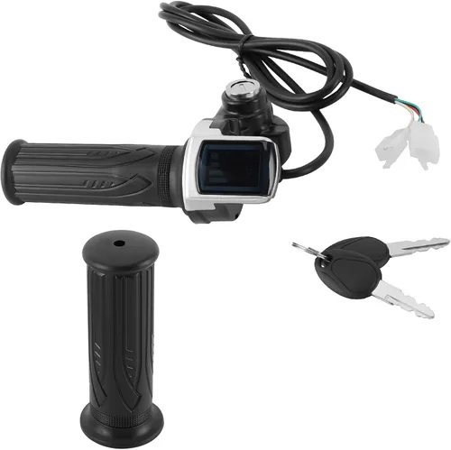 Vista 8 de Acelerador eléctrico para bicicleta, 48 V, agarre de acelerador de media torsión, juego de llaves de bloqueo de pantalla LED para motocicleta scooter
