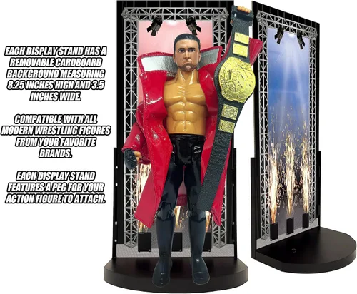 Vista 2 de Juego de 12 soportes de exhibición para figuras de acción de lucha libre