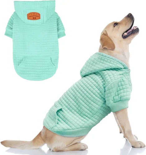 Vista 13 de BEAUTYZOO - Sudadera con capucha para perros con agujero para correa y bolsillo, suéteres para perros pequeños, medianos y grandes, niños y niñas
