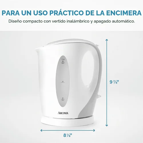 Vista 4 de AROMA® Hervidor eléctrico de té de 1.5L / 6 tazas