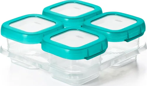 Vista 10 de OXO Tot Baby Blocks - Contenedores de almacenamiento para congelador (2 onzas), ópalo