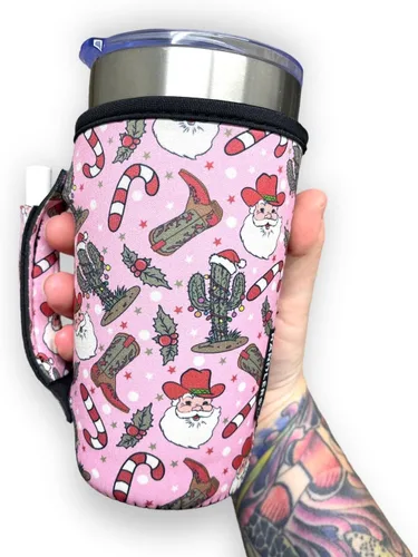Vista 6 de Drink Handlers - Soporte para vaso de 20 a 27 onzas, funda de neopreno para café y té con asa, funda aislada y soporte para bebidas resistente al