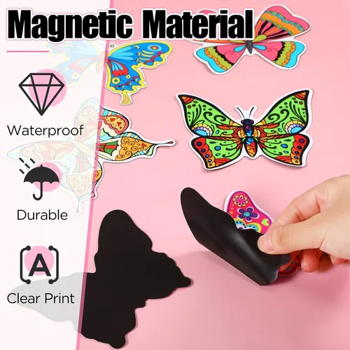 Vista 5 de Eaasty 10 Piezas Imanes de Mariposa para Puerta de Malla Imanes de Doble Cara para Puerta de Malla Adhesivos Magnéticos Flexibles Protector