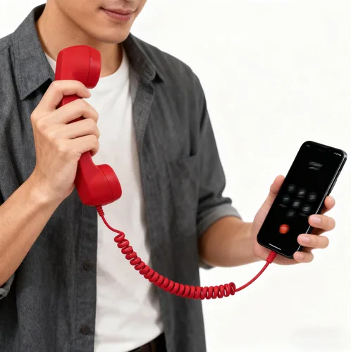 Vista 4 de Auricular de teléfono retro, 2026 nuevo auricular de teléfono retro para iPhone, auriculares de teléfono retro con cable estilo Type-C, receptor