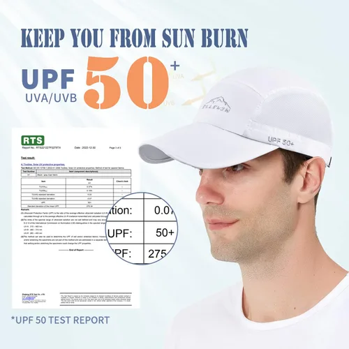 Vista 2 de ELLEWIN Gorra de béisbol unisex UPF 50 sin estructura, con pico grande y plegable