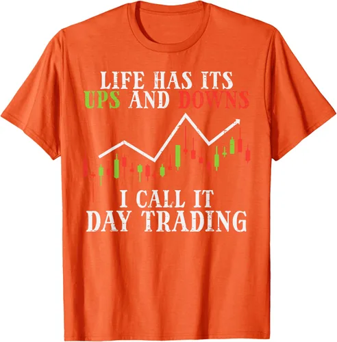 Vista 96 de Life Ups And Downs Day Trading Crypto Stock Market Trader T-Shirt, Negro
