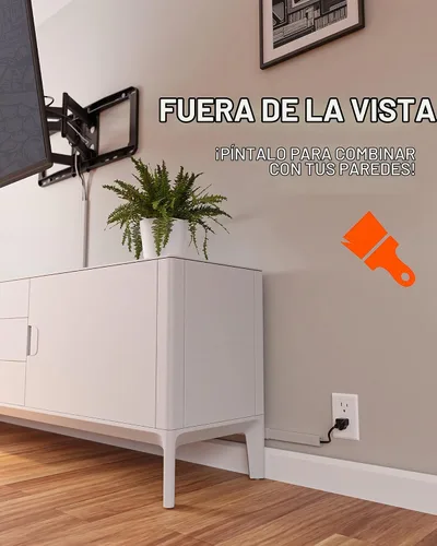 Vista 7 de ECHOGEAR Kit de canaleta de cubierta de cable, canal para despegar y pegar con 10 pies de ocultadores de cables, incluye paquete de conectores
