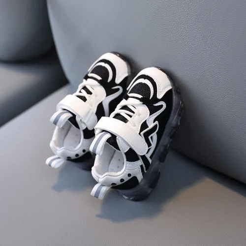 Vista 4 de Zapatos de caminar suaves del bebé del bebé,Niños bebé niñas llevó luz luminosa corriendo deporte zapatos zapatillas de deporte de malla