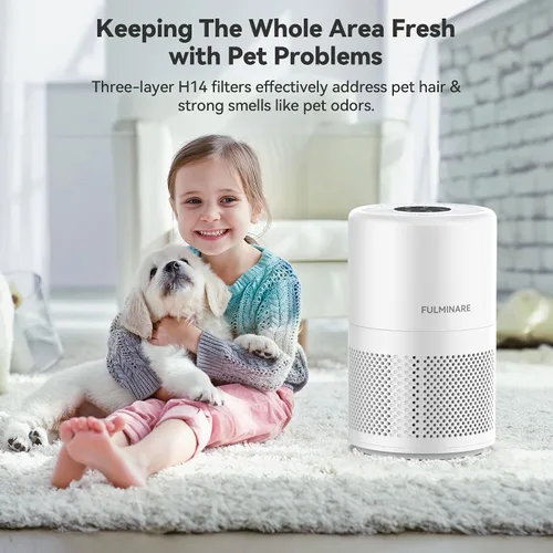 Vista 5 de FULMINARE Purificadores de aire para dormitorio del hogar, 1095 pies cuadrados, cobertura HEPA purificador de aire para habitaciones grandes