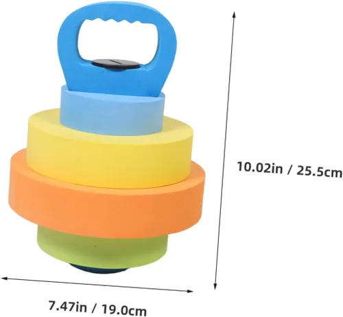 Vista 2 de BESPORTBLE 1 par de mancuernas de agua de Eva ajustables, peso flotante ligero para juego en la piscina, para entrenamiento de fuerza temprano