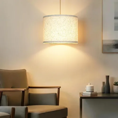 Vista 2 de Luz Colgante Enchufable, Lámpara Colgante con Cable Enchufable, Luces Colgantes Rústicas de Granja con Bombilla Regulable de 3 Vías, Accesorios
