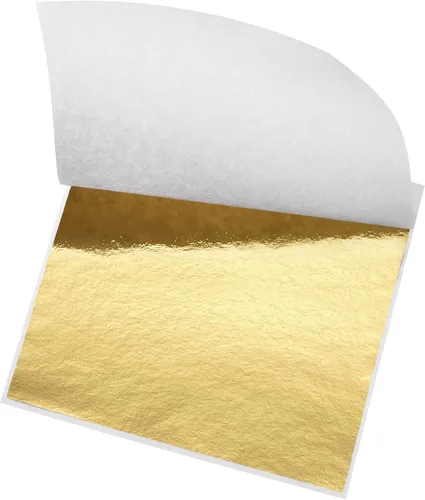 Vista 18 de MECCANIXITY Hoja de hoja dorada, papel de hoja negra, 3.3 x 3.1 pulgadas para decoración artística, esculturas, pintura, paquete de 100