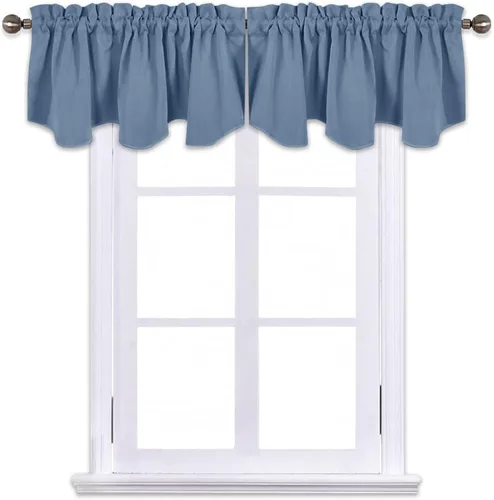 Vista 7 de NICETOWN Cenefas de granja para ventanas, decoración rústica del hogar, con aislamiento térmico, cortinas gruesas con bolsillo para barra, cortina