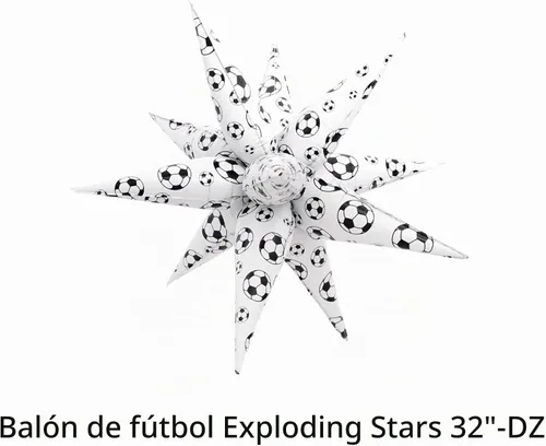 Vista 5 de Globos de fútbol, balón de fútbol, explosión, estrella, globos de papel de aluminio, decoraciones de fiesta de fútbol, decoraciones de fiesta