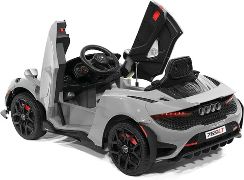 Vista 3 de McLaren 765LT 12V - Auto para niños con control remoto parental R/C (gris)