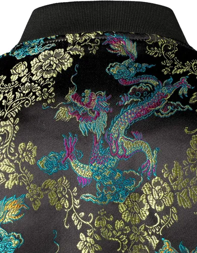 Vista 6 de JOGAL - Chaqueta de lujo satinada con bordado floral, para hombre