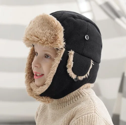 Vista 3 de Connectyle Sombrero de invierno para niños pequeños con solapa para las orejas, sombrero cálido