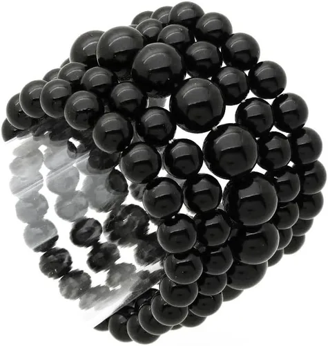 Vista 2 de Conjunto de 5 pulseras elásticas de perlas sintéticas para mujer