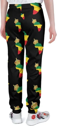 Vista 3 de African American Pride Soft Womens and Mens Sweatpants Cozy Fit Elastic Athletic Lounge Pants Workout