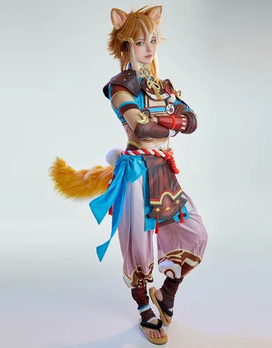 Vista 4 de Disfraz unisex para cosplay con accesorios para tocado para mujer