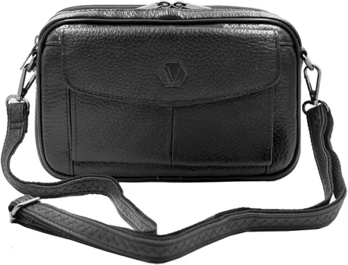 Vista 3 de Vidlea Bolso bandolera de cuero genuino para hombre, bolso de mensajero, organizador de chequera