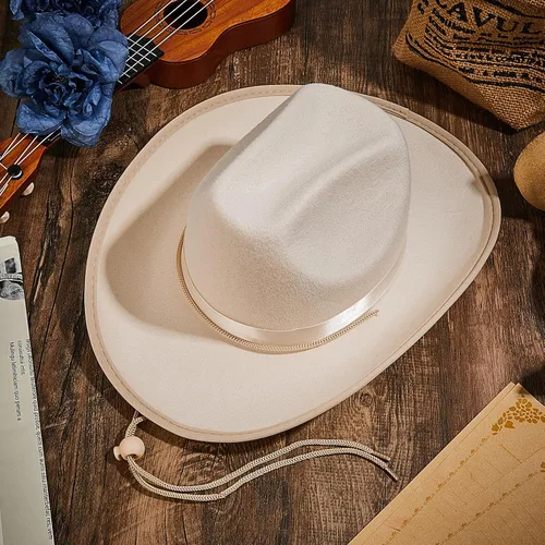 Vista 5 de Hercicy Sombreros de vaquero para niños pequeños, sombrero de vaquera para niños y niñas, accesorios de disfraz de bebé, suministros de fiesta