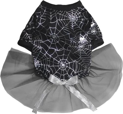 Vista 5 de Petitebella Vestido para perro cachorro con tema de Halloween (huesos/blanco, XS)