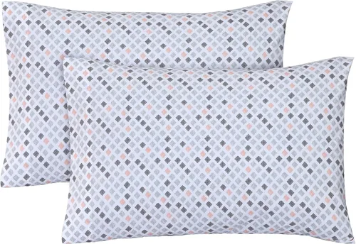 Vista 23 de Feather & Stitch - Fundas de almohada 100% algodón de 2 piezas tamaño Queen, 300TC fundas de almohada ultra suaves con cierre de sobre, resistentes
