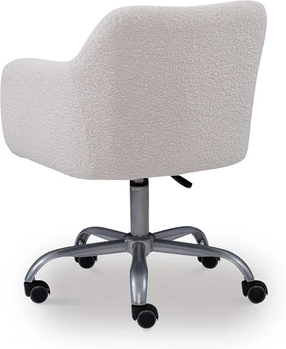 Vista 9 de Linon Home Decor Products Linon Brooklyn Sherpa - Silla de oficina, color marfil