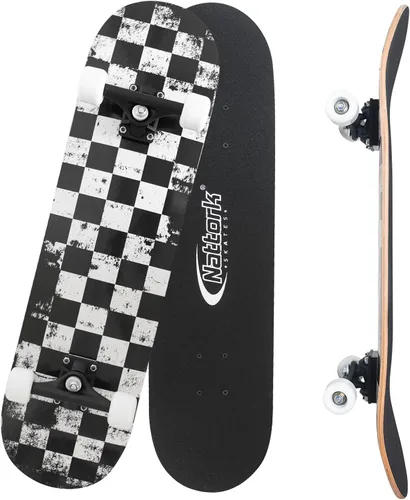 Vista 10 de Nattork - Monopatín completo de 31 pulgadas, patinetas estándar para principiantes, patinetas de trucos de 9 capas de madera de arce canadiense
