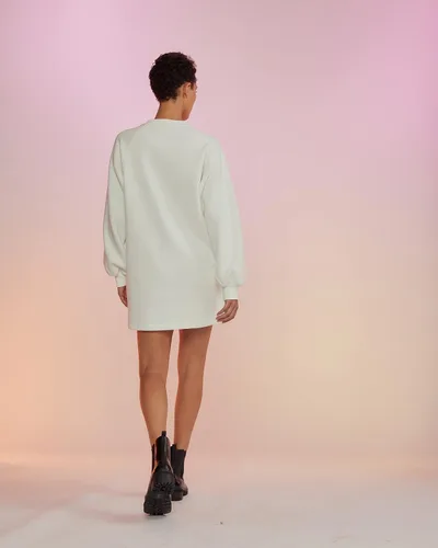 Vista 4 de Cynthia Rowley x The Drop - Minivestido deportivo de forro polar para mujer