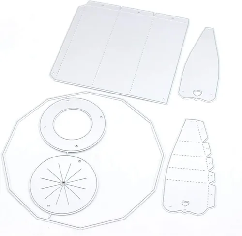 Vista 2 de KSCRAFT Caja de papel de seda, plantillas de corte de metal, plantillas para álbumes de recortes/álbum de fotos, decoración en relieve, tarjetas