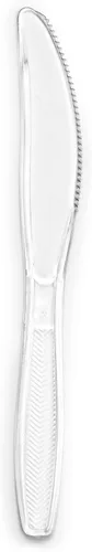 Vista 7 de Plasticpro Cuchillos de plástico transparente, cubiertos desechables, utensilios de peso medio, 300