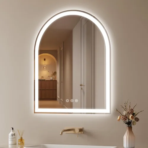 Vista 17 de Espejo de baño con iluminación LED arqueada de 24 x 30 pulgadas con luces