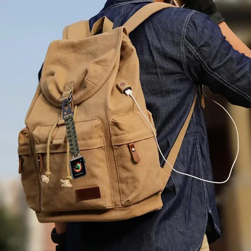 Vista 6 de yothchose Llavero de cuerda de paracaídas compatible con correa trenzada militar Apple Watch Fob