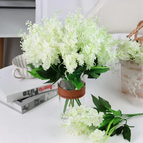 Vista 9 de ECYC Ltd Ramo de flores artificiales de jacinto de 13.78 pulgadas, flores de jacinto de seda con tallo de jacinto sintético para decoración de boda