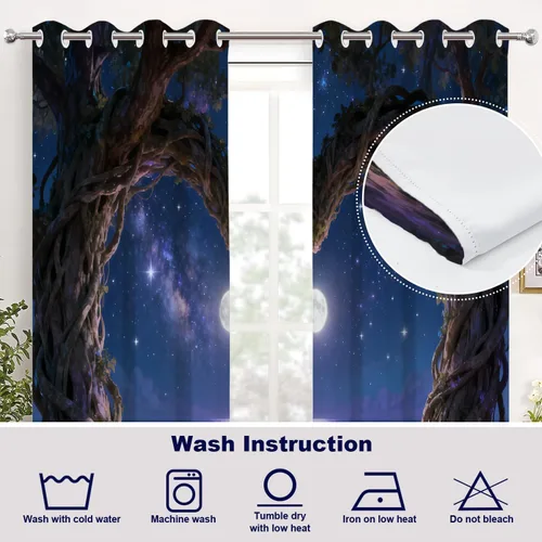 Vista 241 de Batmerry American Flag Ink Dot Blackout Tier Curtains, Red Blue White Stars Abstract Thermal Insulated Half Curtain Rod Pocket Small Valance for