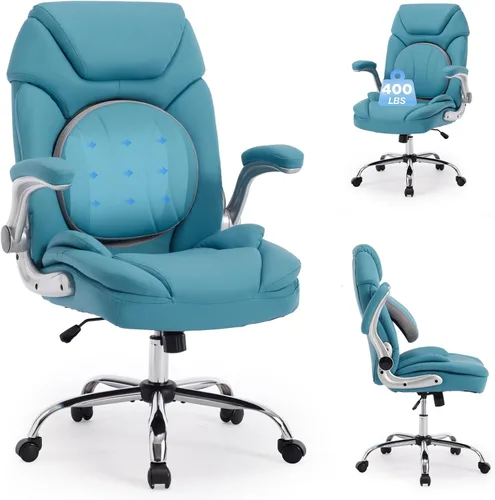 Vista 9 de Silla ergonómica de escritorio ejecutiva con soporte para la espalda, color negro
