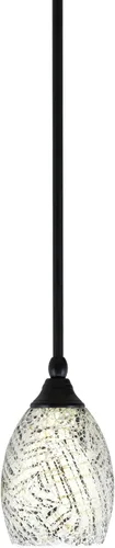 Vista 37 de Toltec Lighting Tallo Colgado Mini colgante, acabado de cobre negro, 3.5" cuadrado humo burbuja vidrio