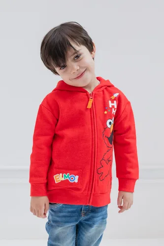 Vista 2 de Sesame Street Elmo - Sudadera con capucha de forro polar con cremallera para bebés y niños