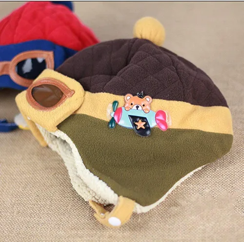 Vista 3 de Gorros de ganchillo con orejeras de piloto gorros de conejo para invierno gorros de punto cálidos para niños pequeños niñas y niños