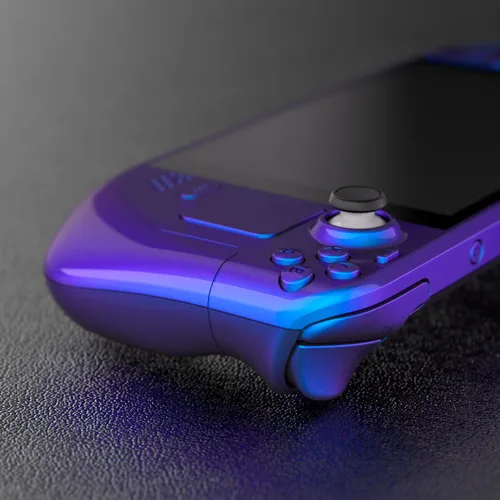 Vista 5 de eXtremeRate DIY Full Set Shell with Buttons for Steam Deck LCD, Custom Faceplate Back Plate Replacement Shell for Steam Deck LCD - Chameleon Purple